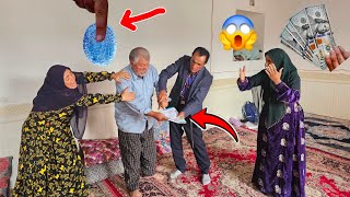 The old man's arrival at Hassan's house and his forcing Hassan to sign.