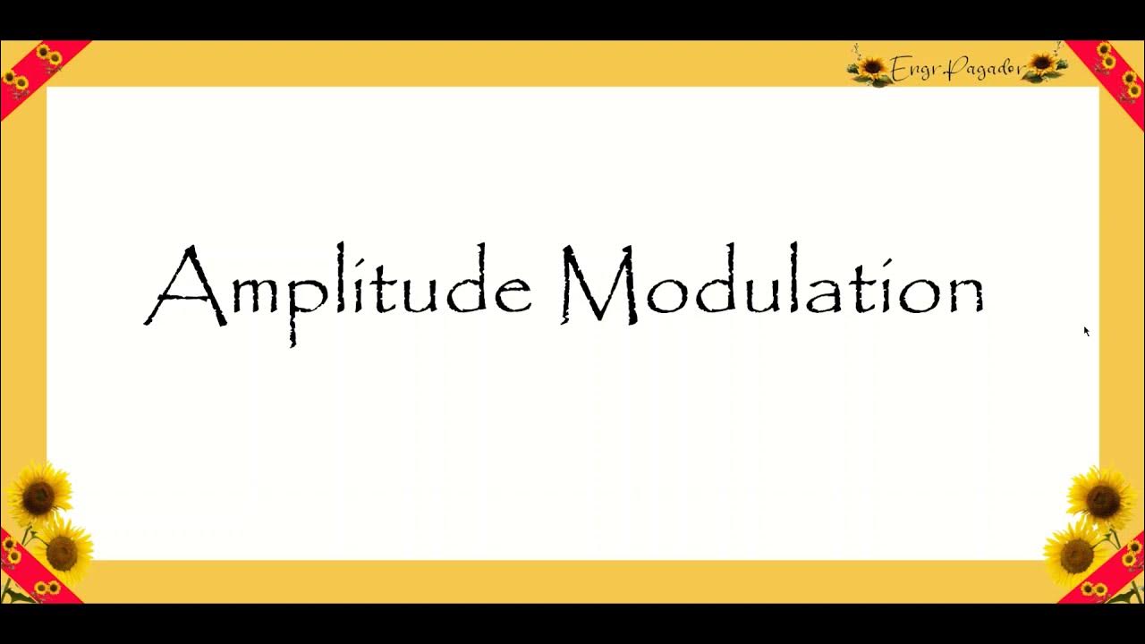 Amplitude Modulation Equations YouTube
