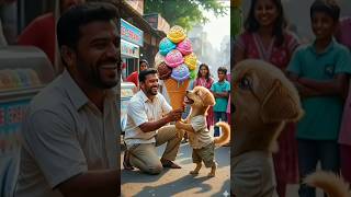 Puppy saves ice cream man's life#shortvideo #cartoon #viral