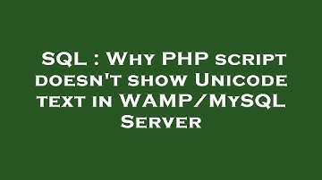 SQL : Why PHP script doesn