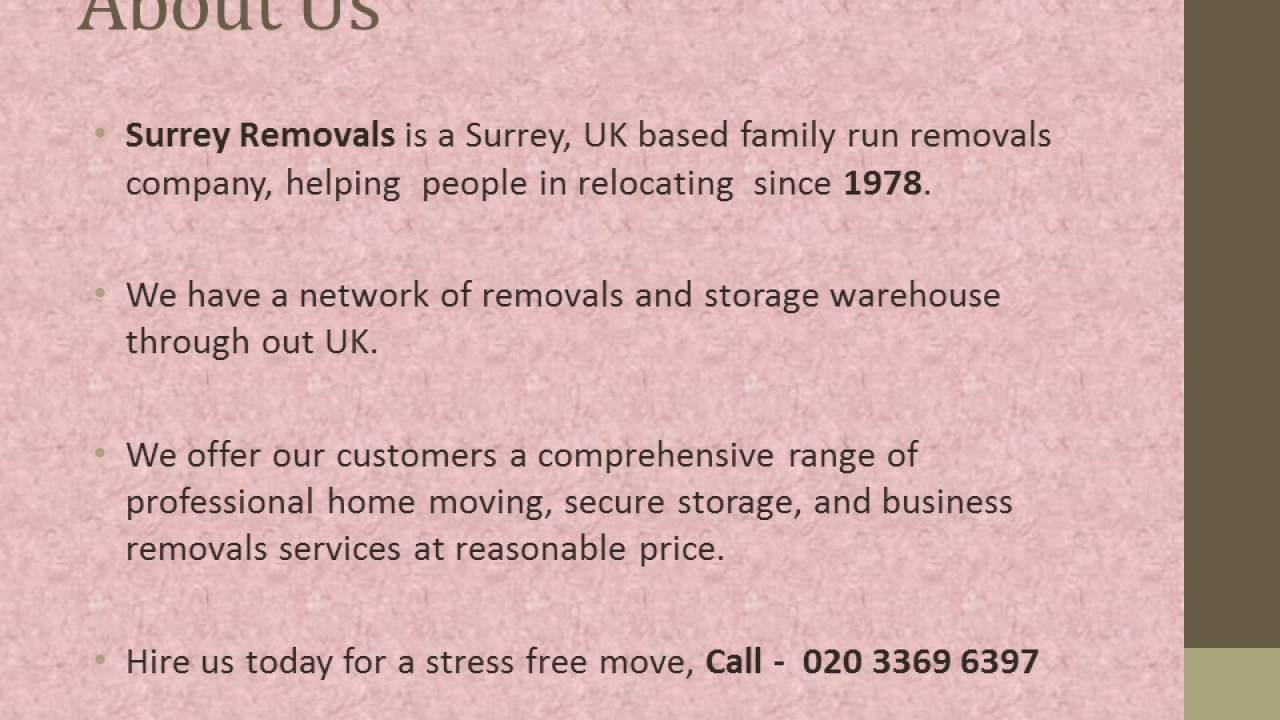 Surrey Removals - Storage and Removals Services Through out UK