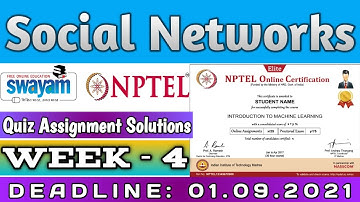 Social Networks | NPTEL | Week 4 | Assignment 4 Solution | July2021