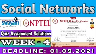 Social Networks | NPTEL | Week 4 | Assignment 4 Solution | July2021