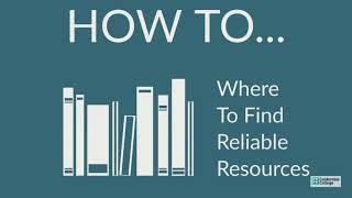 Where To Find Reliable Resources