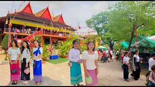 Pchum Ben 2025 in Countryside Pagoda, Cambodia Traditional Dress, Rural Street Food, Tour, \& More
