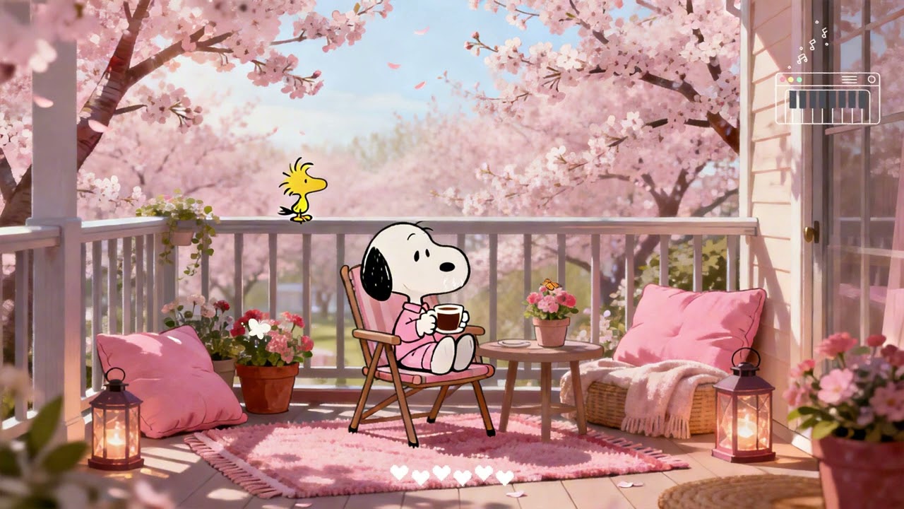 🌸 Snoopy Peaceful Spring Breeze ✨ Cozy Lofi for Work & Chill