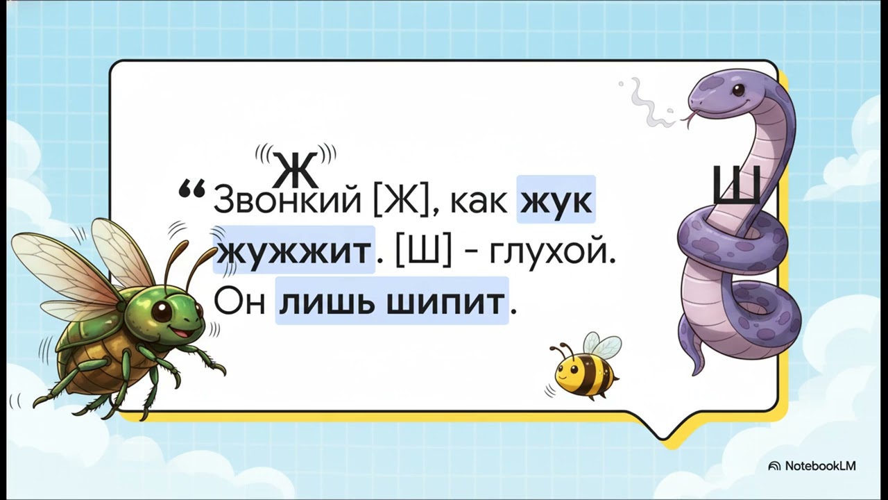 Парные звонкие и глухие согласные звуки