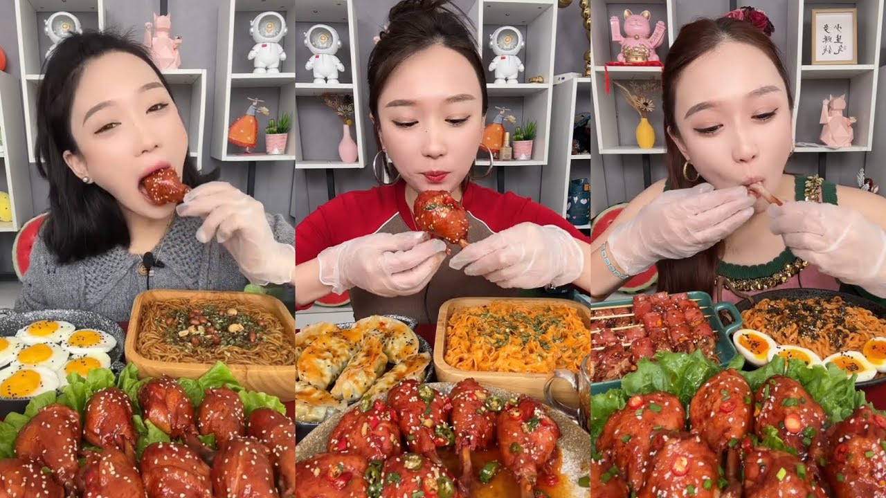 (The Real Mukbang) Spicy Chicken Legs with Spicy Noodles Lots of Chicken Legs Eating Challenge