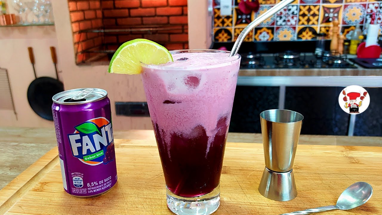 Como Fazer Drink Sem Álcool com Uva e Refrigerante YouTube
