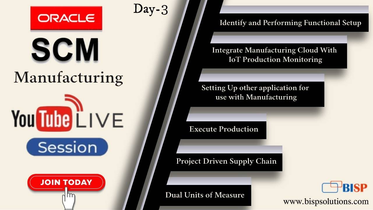 Live Webinar of Oracle Fusion SCM Manufacturing 16th March 2023 ...