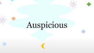 Auspicious ( meaning + pronunciation + images )