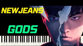 NEWJEANS - GODS (LEAGUE OF LEGENDS) I HYMNE MONDIAL 2023 | PIANO TUTORIEL