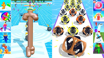 ✅ Satisfying Mobile Games - Tall Man Run Vs Marble Run 3D - Gameplay Walkthrough