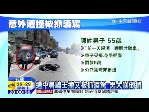 20150603中天新聞　遭中暑騎士撞倒　意外被抓包酒駕