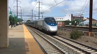 Amtrak and NJ Transit Express Trains At Rahway NJ July 2018