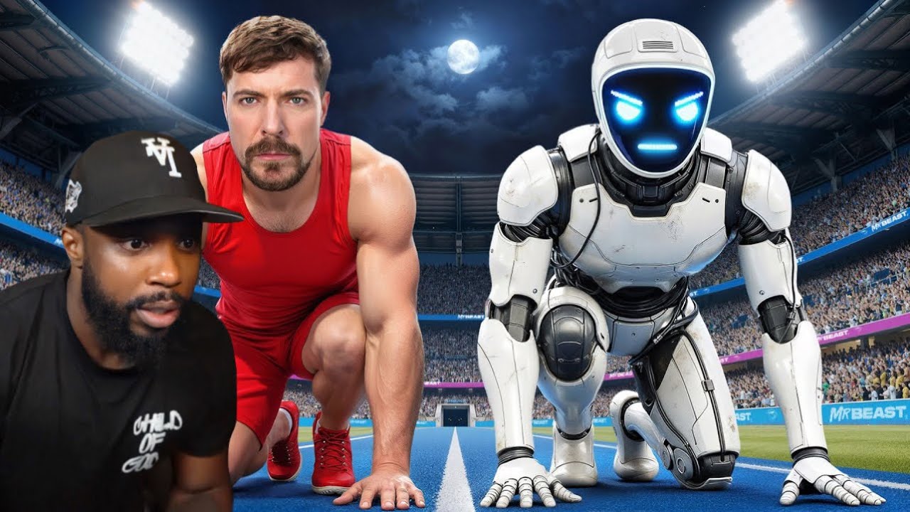 Reacting To MrBeast World’s Fastest Man Vs Robot!