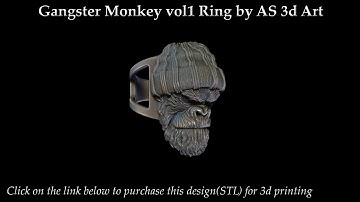 Gangster monkey vol1 ring by As 3d art