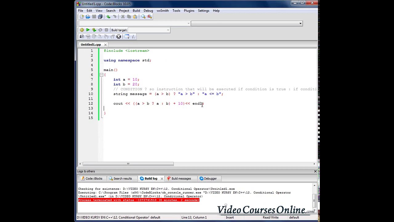 014 Conditional Operator in C++ || C - YouTube