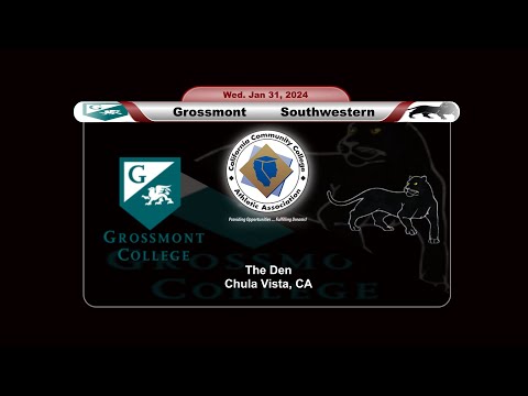 Grossmont College vs Southwestern College Men's Basketball, Wednesday, 5:00 pm, 1/31/2024