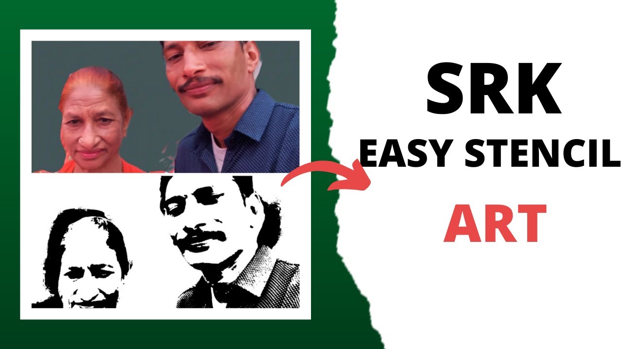 How to draw stencil art stencil sketch of a person using black