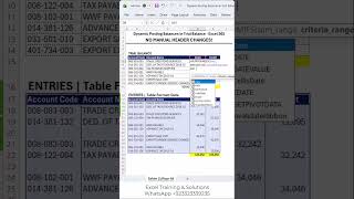 Dynamic Posting Balances in Trial Balance - Excel 365 | NO MANUAL HEADER CHANGES! #shorts SUMIFS