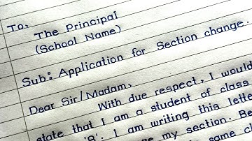 Application For Section Change || How To Write Application || MM Handwriting