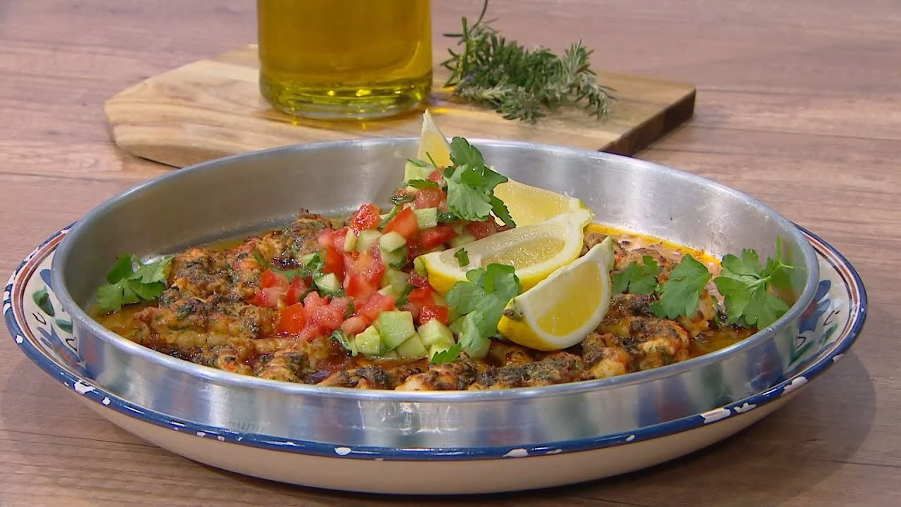 Γαρίδες στο ταψί με ελαιόλαδο Μεγάρων | Ανδρέας Λαγός