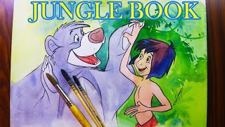 The Jungle Book Mogli Cartoon Watercolor  Painting #junglebook screenshot 1