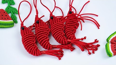 Macrame tutorial | How to make a 3D Shrimp macrame key chain -Easy macrame animal tutorial