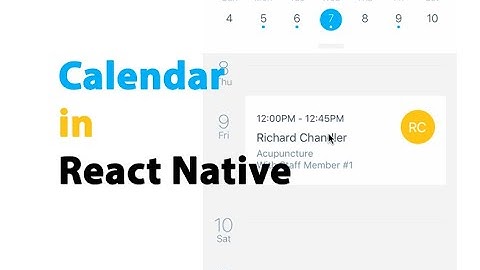 Get started with Event Calendar in React Native