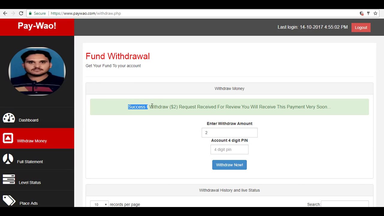 How to Withdraw money from Paywao !