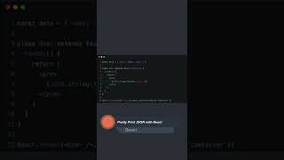 Pretty Print JSON with React #shorts #react