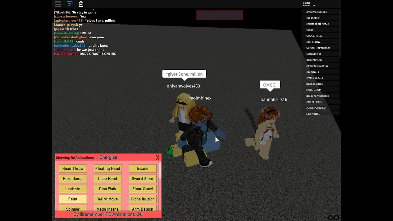 Roblox Fe Animation Gui Trolling Roblox Exploiting By Cirger