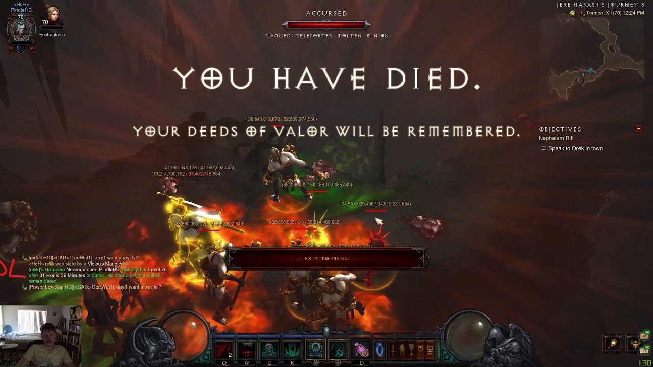 RIp PindleHC - D3 HC death