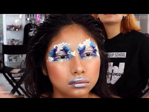 Paso a paso look maquillaje editorial moda creativa, wet look by Victoria Fashionland