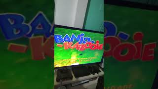 ligando meu Nintendo 64 com ED64 com o banjo Kazooie rodando #n64 #nostalgia #retrogames
