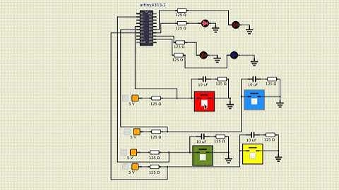 Juego Simon dice programado con ATtiny4313 y SIMULIDE