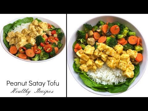 Peanut Satay Tofu Recipe | Vegan Stir Fry Tofu Rice | Peanut Sauce