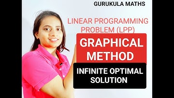Graphical Method for LPP/ Infinite solution/ Bounded feasible region/ B.SC/M.Sc/ CSIR-NET/GATE