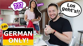 Speaking Only GERMAN to my AMERICAN WIFE for 24 HOURS!