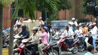 Crossing the Street in Saigon, Viet Nam