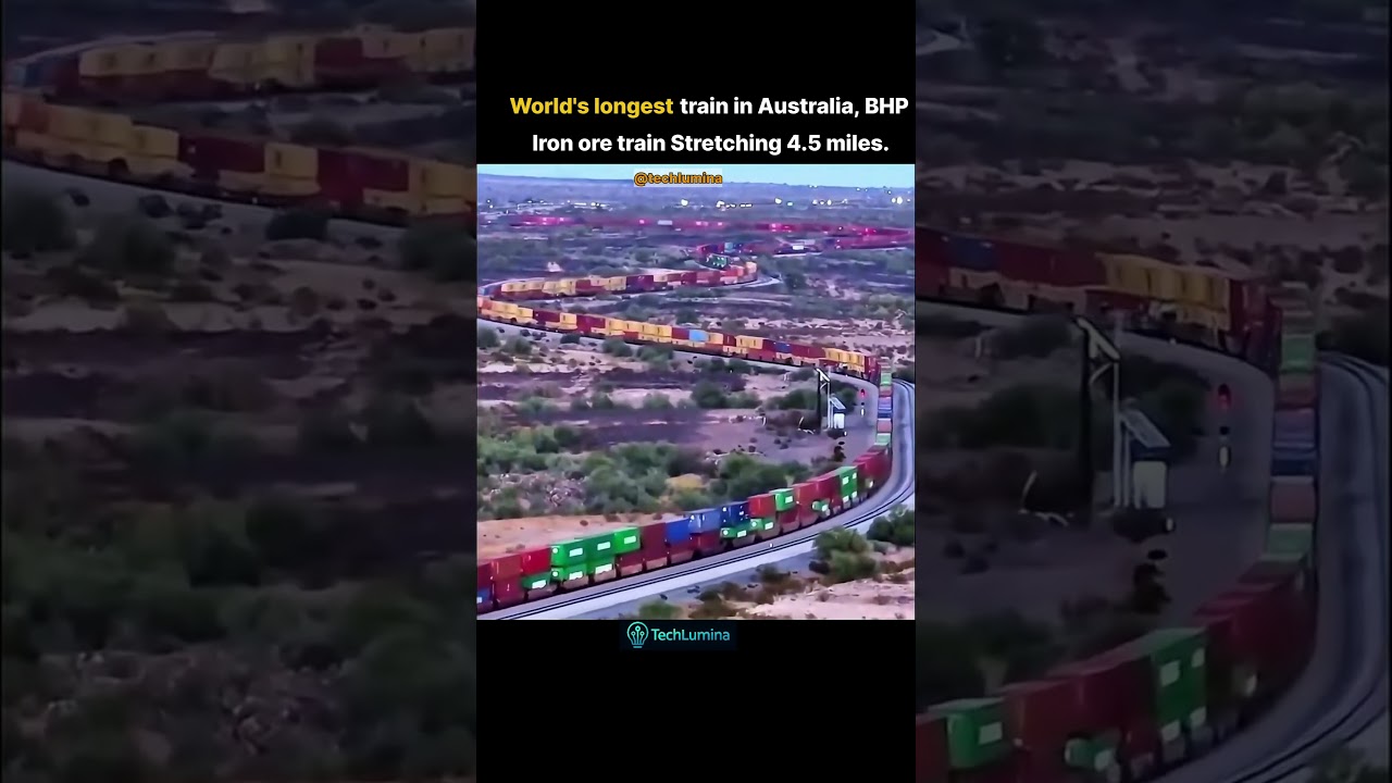 World's LONGEST Train Ever: 4.5 Miles of Iron Ore! (BHP Australia Monster Train)