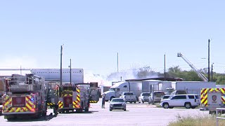Multiple 18-wheeler trailers, moving equipment destroyed after fire on Northeast Side, SAFD says