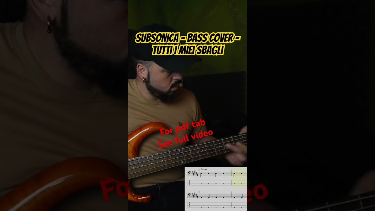 Subsonica - tutti i miei sbagli - bass cover 🔥🔥🔥🔥