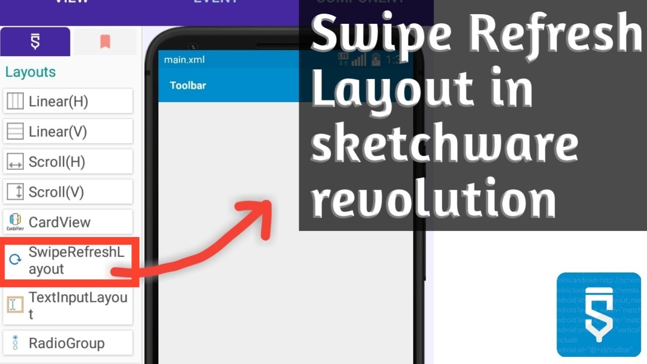Swipe Refresh Layout in sketchware revolution - just drag and drop ...