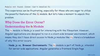 How to Solve the fs Module Error in Angular 7