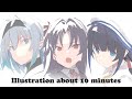 Illustration about 10 minutes　10分でどれくらい描けるか試してみた動画