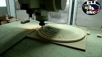 CNC SPIN PADE UNI5 / 5AXIS / 3D ROUGHING AND FINISHING 12MMDIA BALLNOSE/ BASE BOTTOM TAPER TABLE