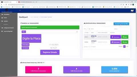 Sistema de Parqueadero en PHP y Mysql.