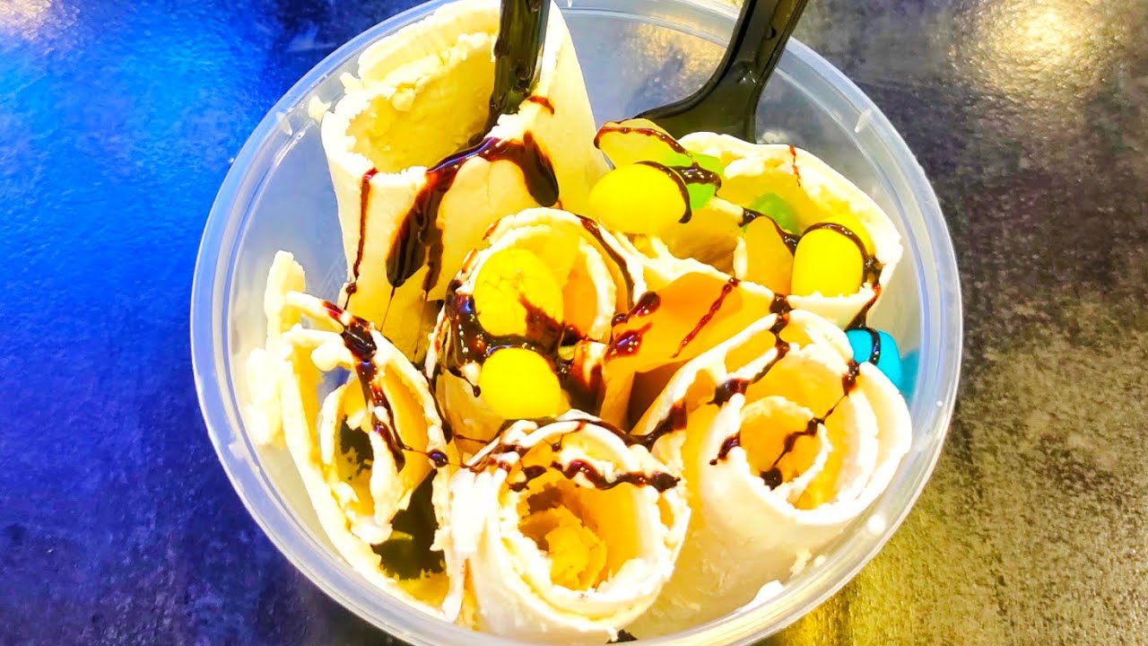 How to make roll ice cream hand made roll ice cream ice cream rolls thailand ice cream